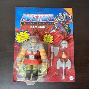 Masters of the Universe MOTU Ram Man Action Figure Deluxe Set - With Comic!